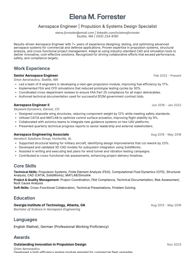 Embedded Hardware Engineer Resume Example