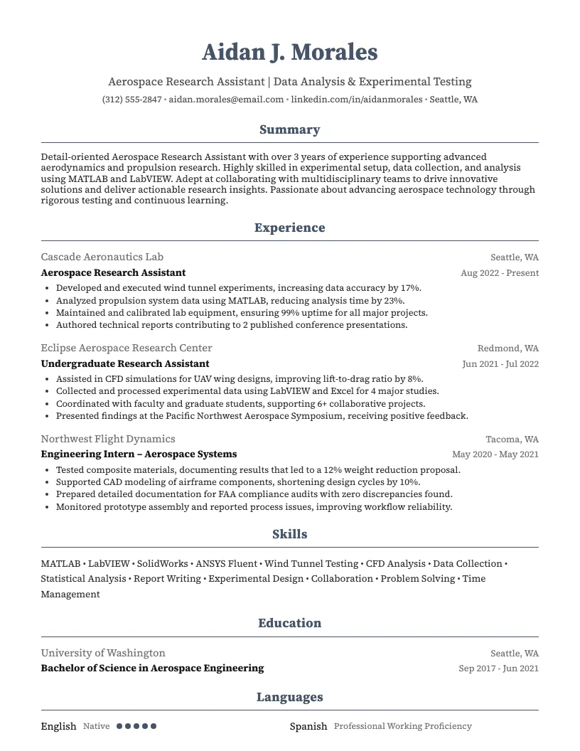 Embedded Systems Research Engineer Resume Example