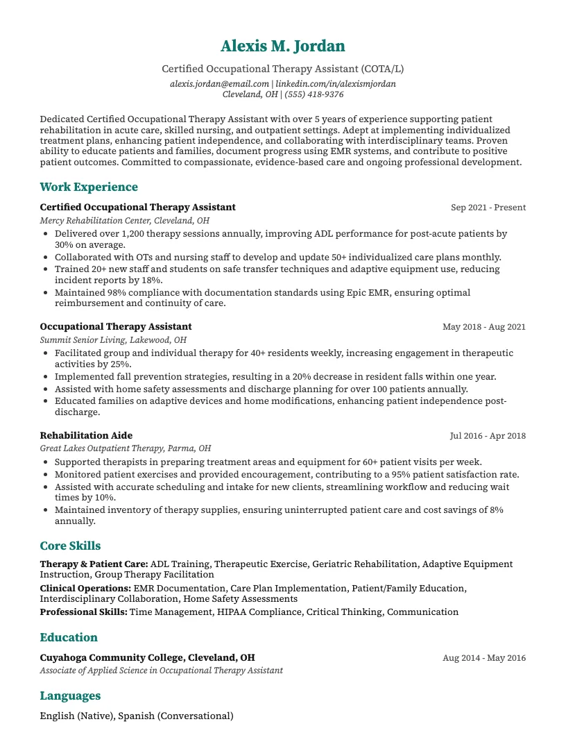 Speech Language Pathology Assistant Resume Example
