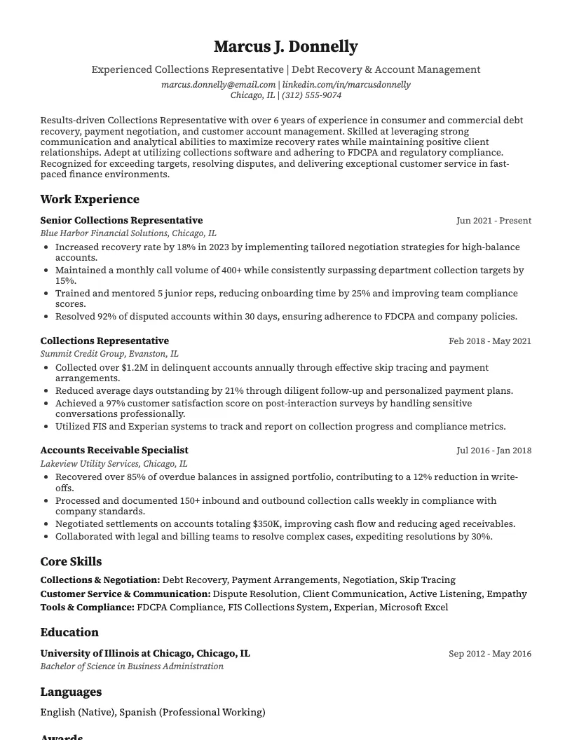 Insurance Customer Service Representative Resume Example