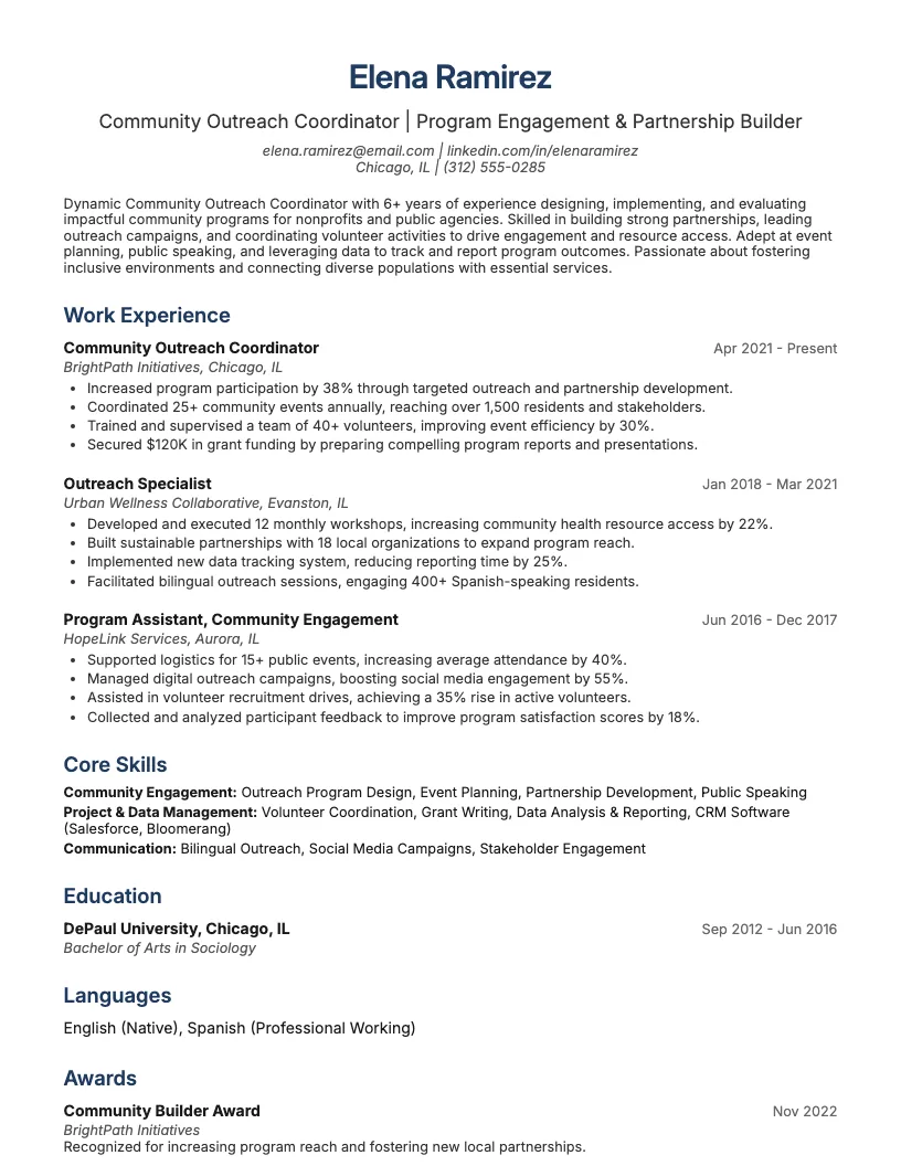 Hospital Volunteer Resume Example