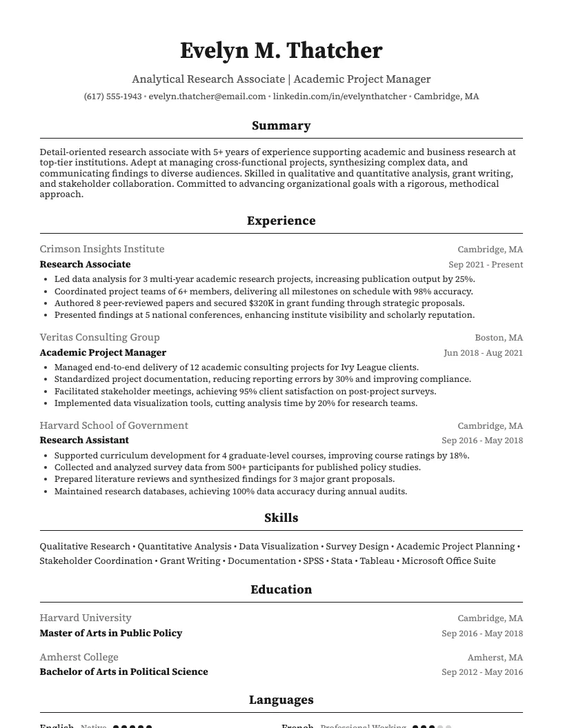 Harvard Resume Examples Resume Example