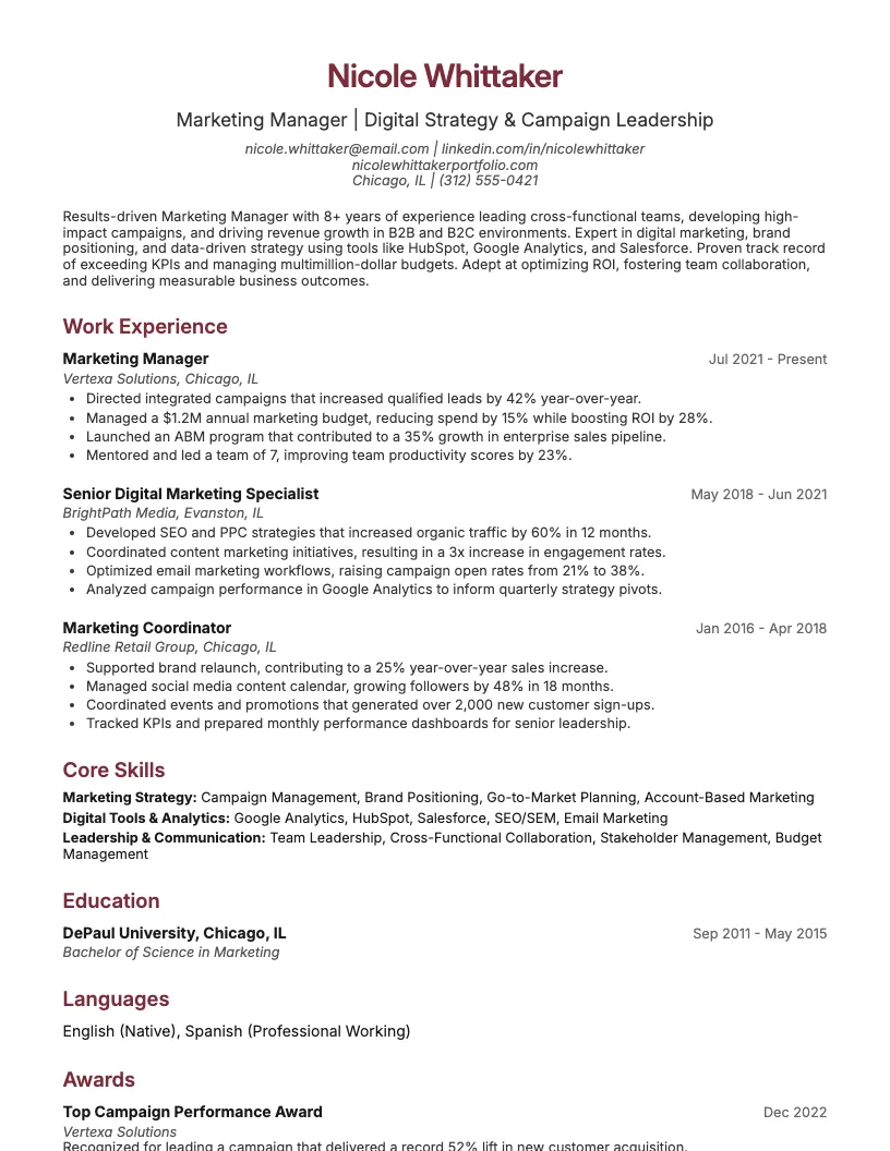 Marketing Manager