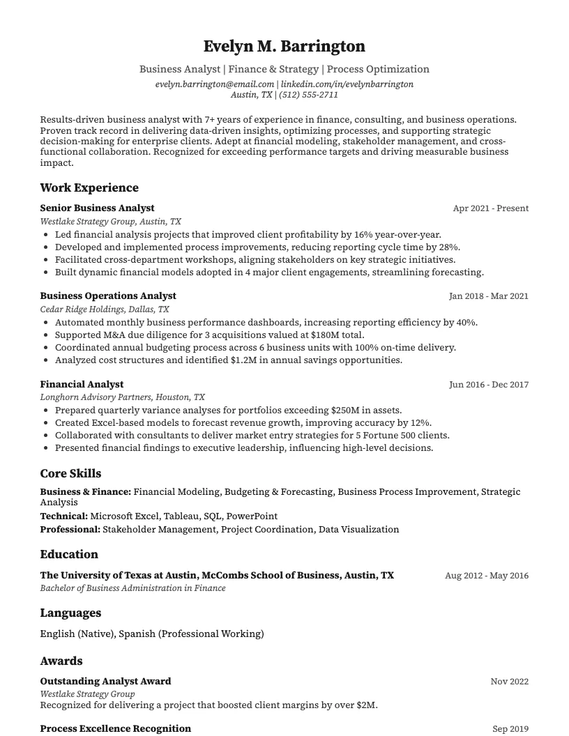 Mccombs Resume Example